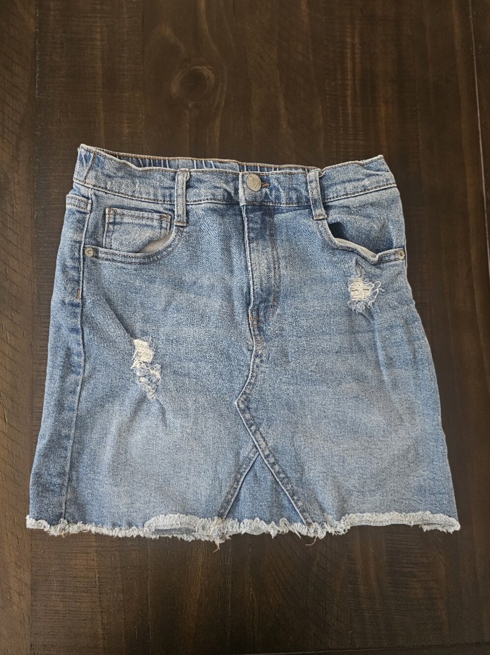 Cat & Jack Light Blue Distressed Denim Skirt